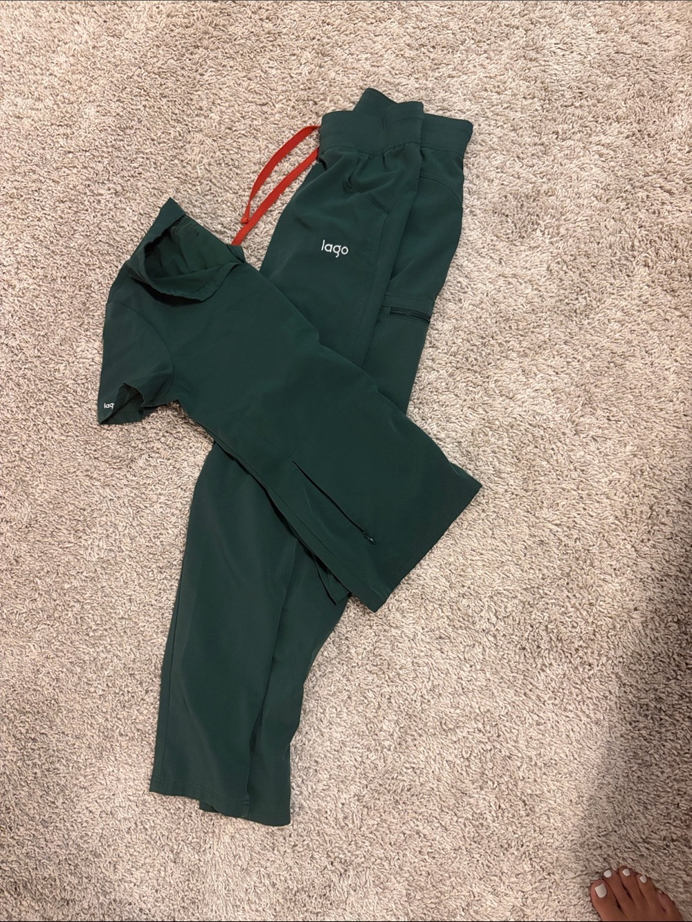 LAGOS Dark Green Active Set with Red Drawstring